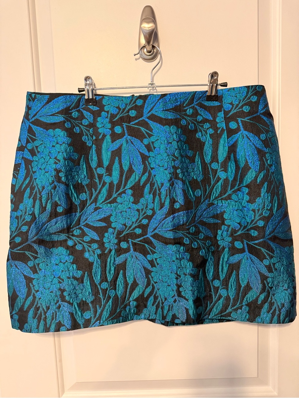 Lilly Pulitzer Teal and Black Floral Jacquard Mini Skirt NWT